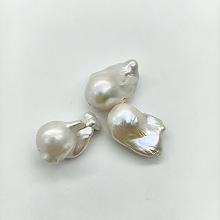 Set of three natural freshwater pearl beads for jewelry making