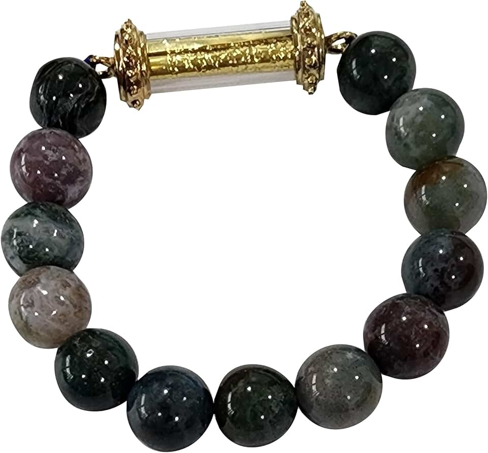 5-Color Jade Bracelet with Takrut Yantra for Luck and Protection