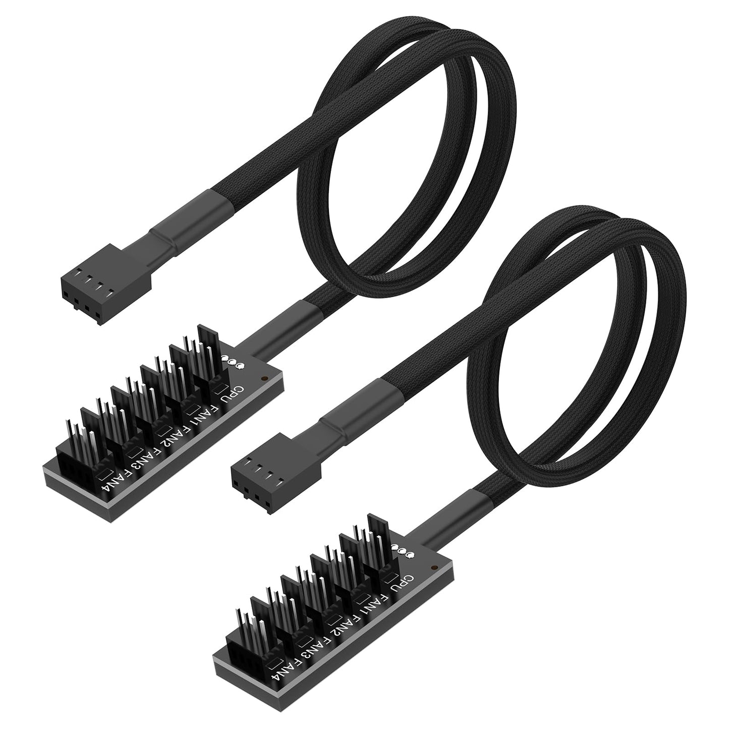 2 Pack 4-Pin Fan Splitter Cables for PC Fans