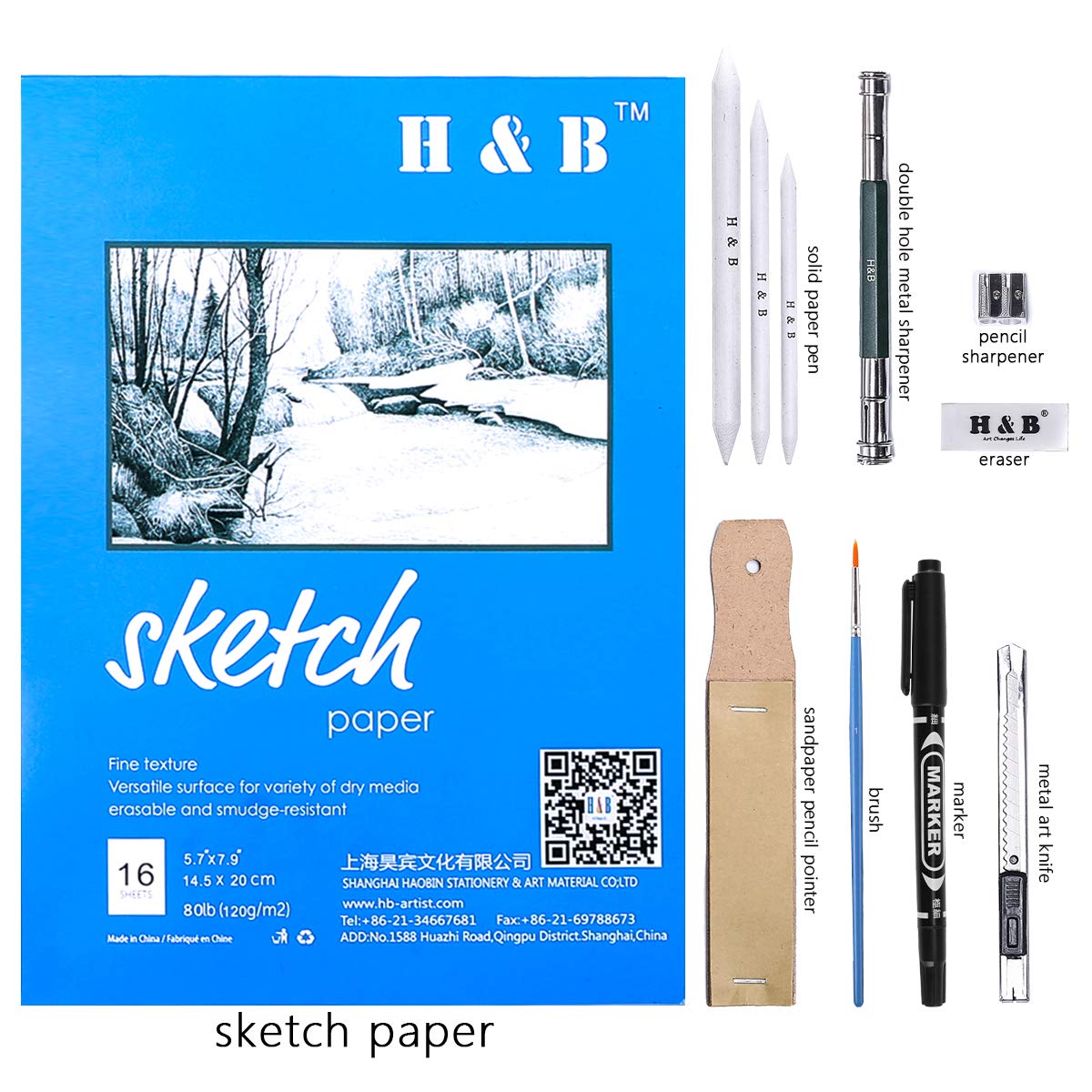 72PCS Drawing Supplies Sketching Set with Sketchpad and Pencils
