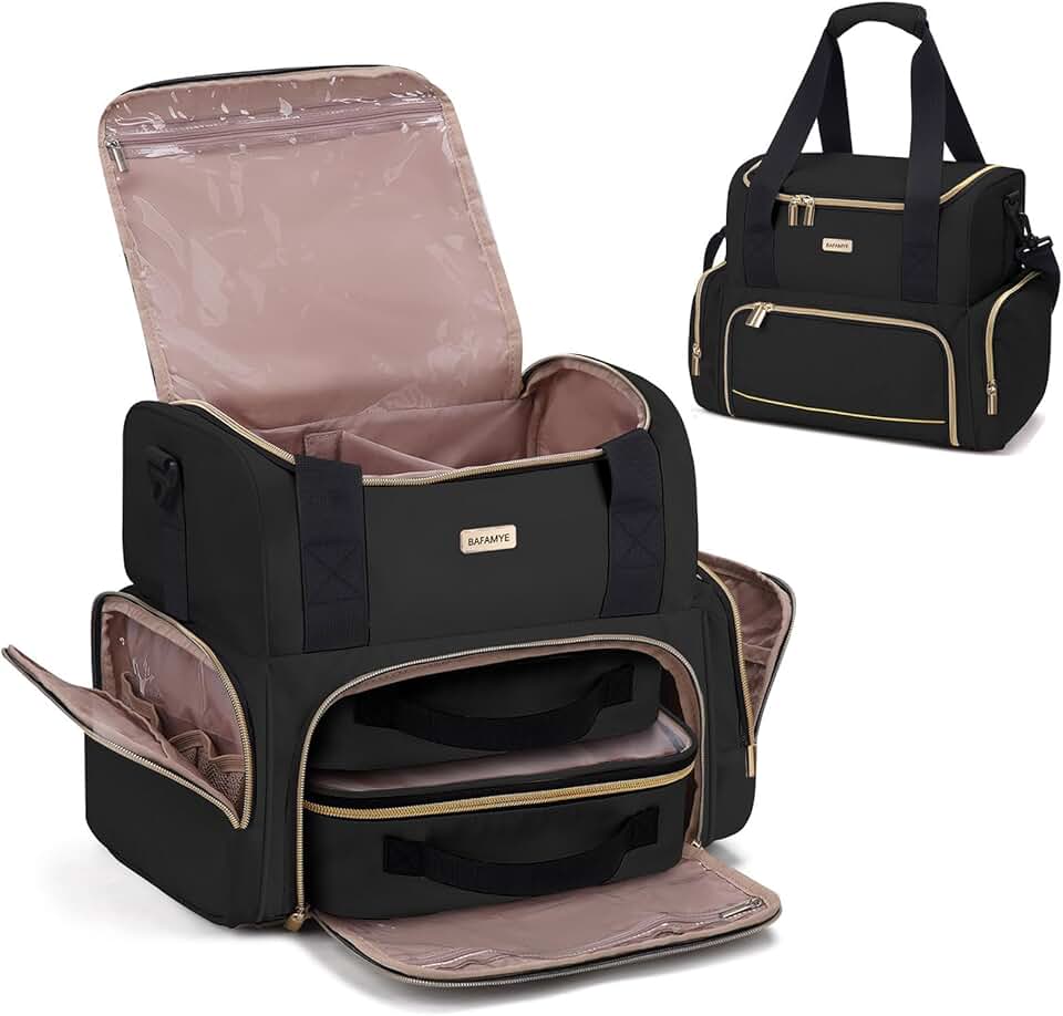 Large Travel Makeup Bag with Removable Cases