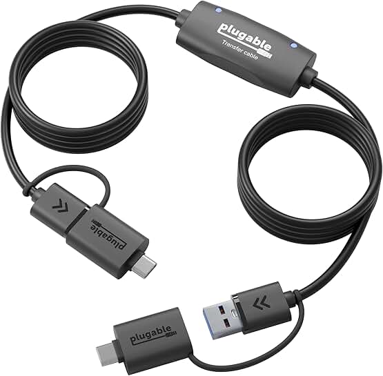 USB Data Transfer Cable for PC to PC, 6.6ft