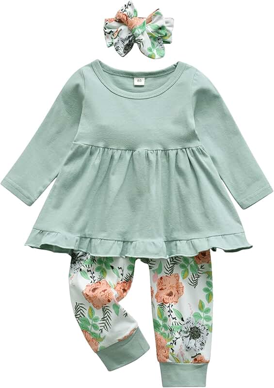Toddler Girl Long Sleeve Ruffle Top and Pants Set