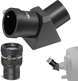 Flat Field 19mm Telescope Eyepiece with 45-Degree Diagonal