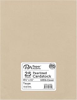 Taupe Pearlized Cardstock, 8.5x11, 25 sheets