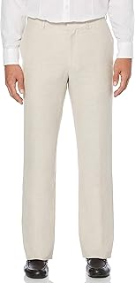 Men's Linen Blend Flat Front Dress Pants