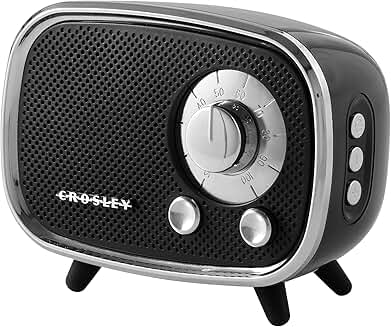 Retro Portable Rechargeable Bluetooth Speaker in Black