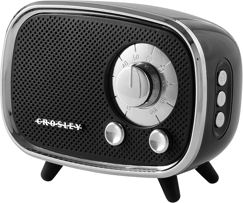 Retro Portable Rechargeable Bluetooth Speaker in Black