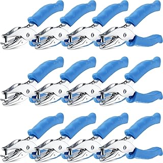 12-Piece Handheld 1/4 Inch Hole Punch Set for Paper