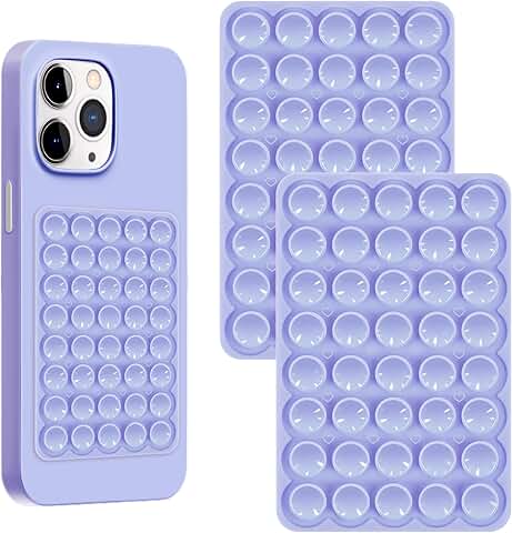 Light Purple Silicone Phone Grip with Strong Suction (2pcs)