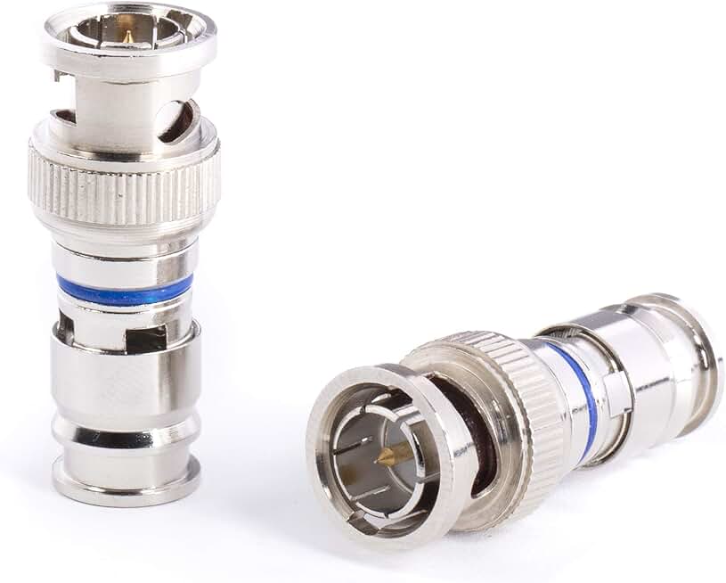 Male BNC Compression Connector for RG59 Coaxial Cable, Pack of 50