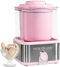Pink electric ice cream maker with 2-quart gel canister