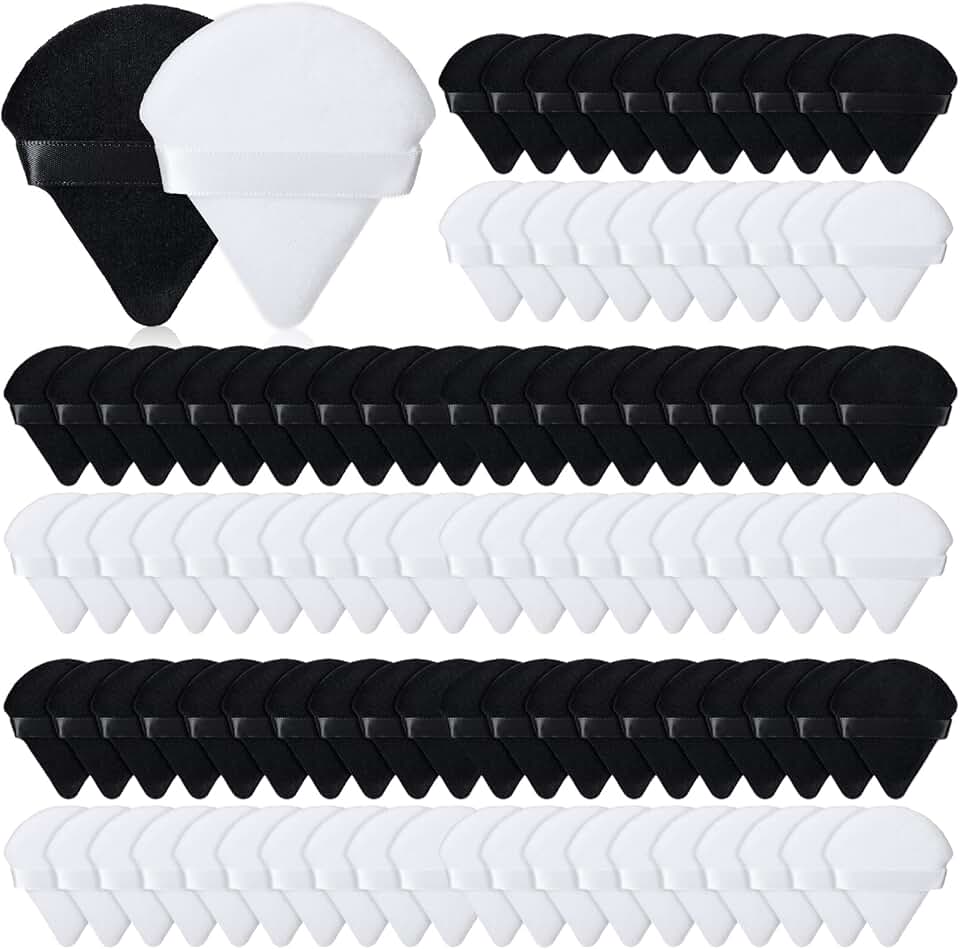 100-Piece Triangle Powder Puffs for Face and Makeup