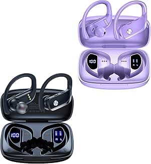 Wireless Sport Earbuds with LED Display and Mic