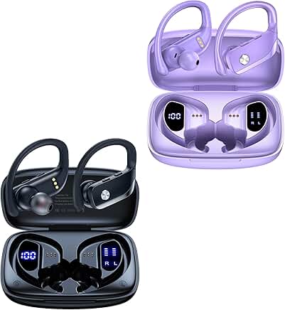 Wireless Sport Earbuds with LED Display and Mic