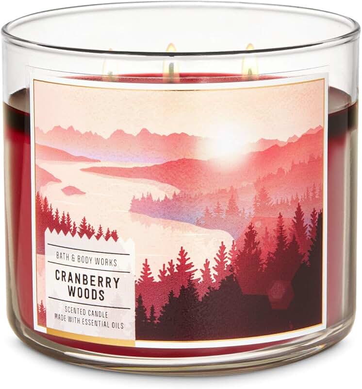 Cranberry Woods Scented Candle with Three Wicks
