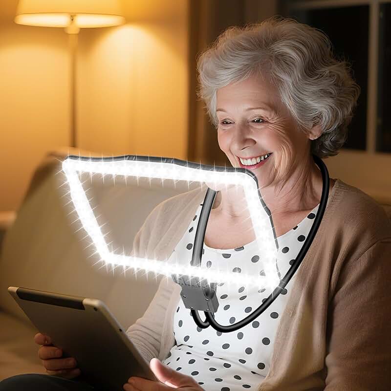 Large 10X Lighted Hands-Free Magnifying Glass