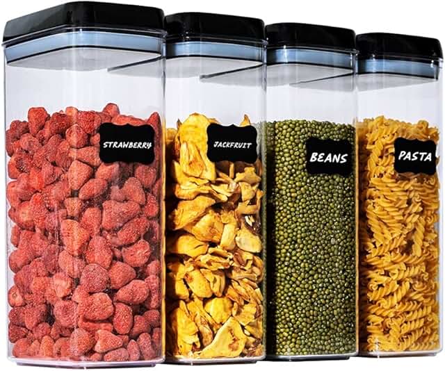 Extra Large Airtight Food Storage Containers with Lids, 4 Pack