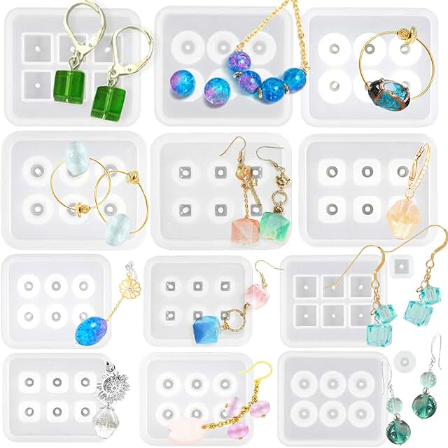 14-Count Beads Resin Molds for Gemstone Jewelry