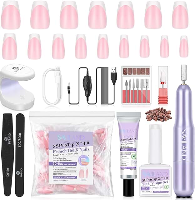 Complete Gel Nail Kit with French Tips and Tools