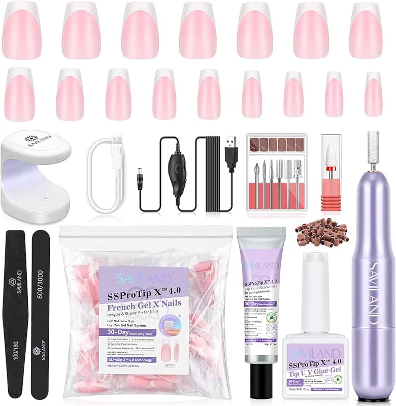 Complete Gel Nail Kit with French Tips and Tools