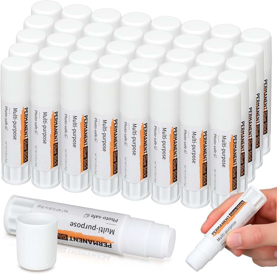 40 Pack Acid-Free Washable Glue Sticks for Crafts and Scrapbooking