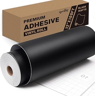 Black Matte Permanent Vinyl Roll, 12" x 100FT
