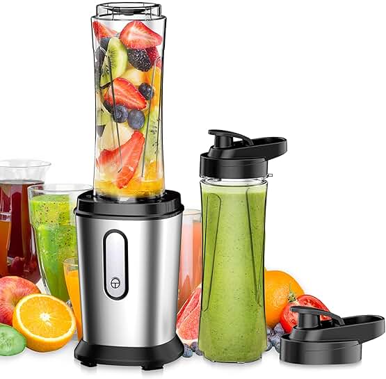 Small Electric Blender with 2 Portable Bottles
