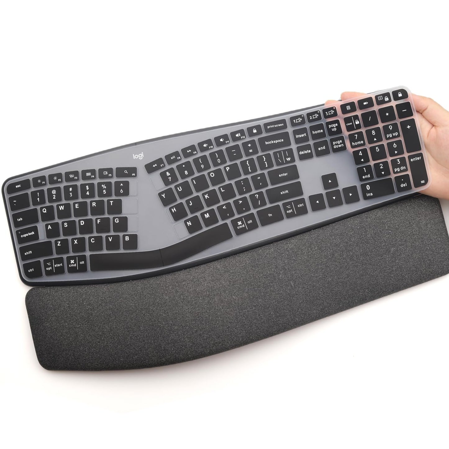 Black keyboard cover for ergonomic split keyboard