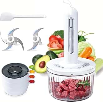 Small cordless food processor with blades and bowls