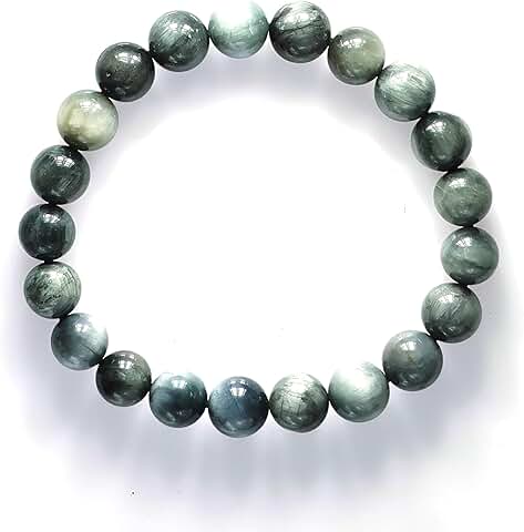 Natural Grey Beaded Stretch Bracelet for Women and Men