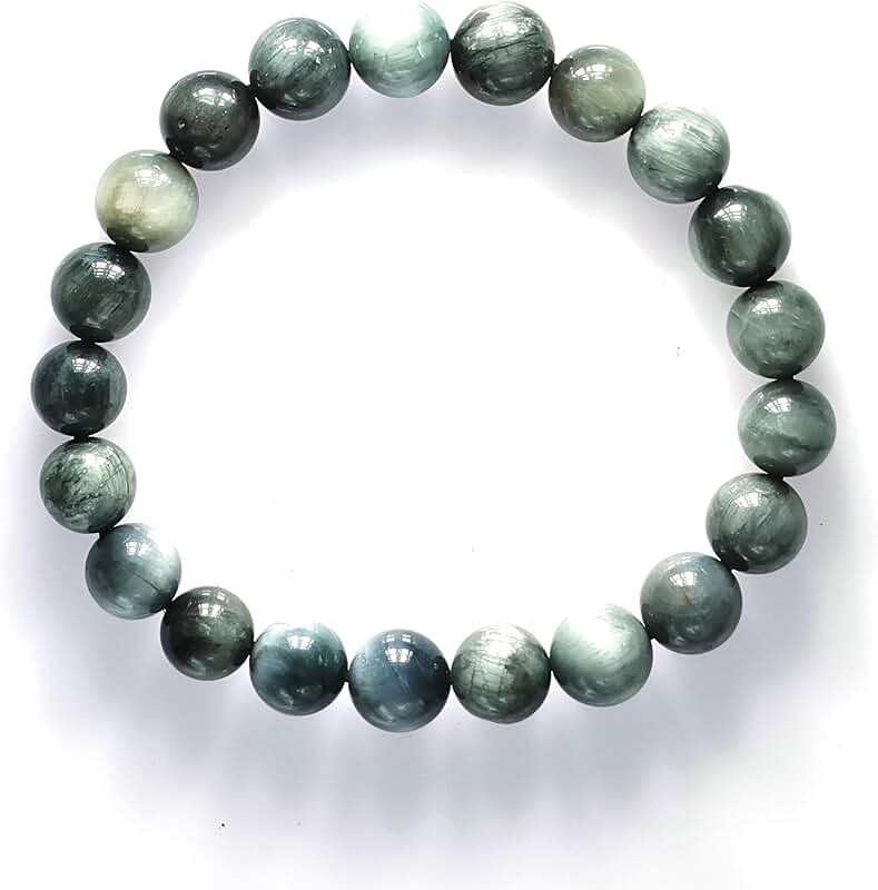 Natural Grey Beaded Stretch Bracelet for Women and Men