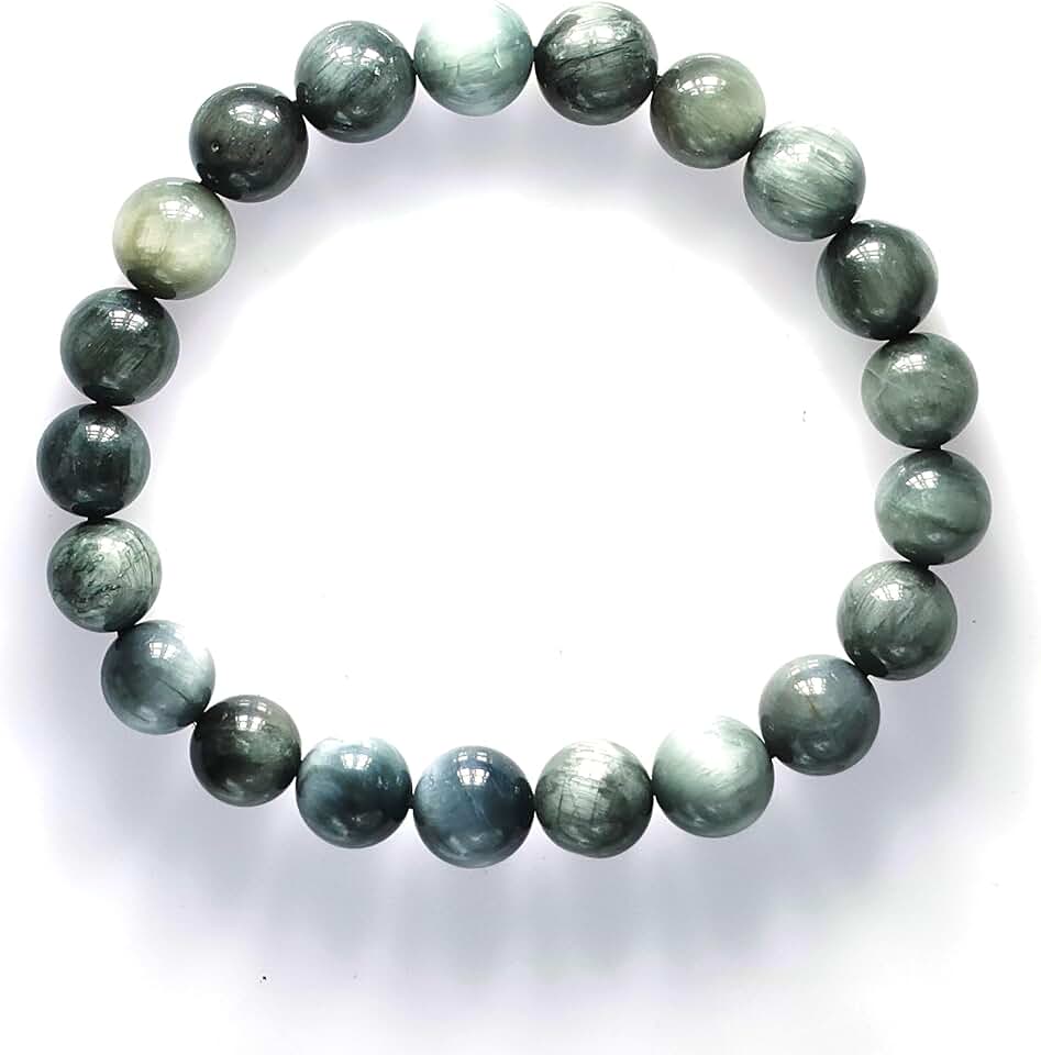Natural Grey Beaded Stretch Bracelet for Women and Men