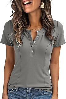 Women’s Short Sleeve Henley Top for Summer