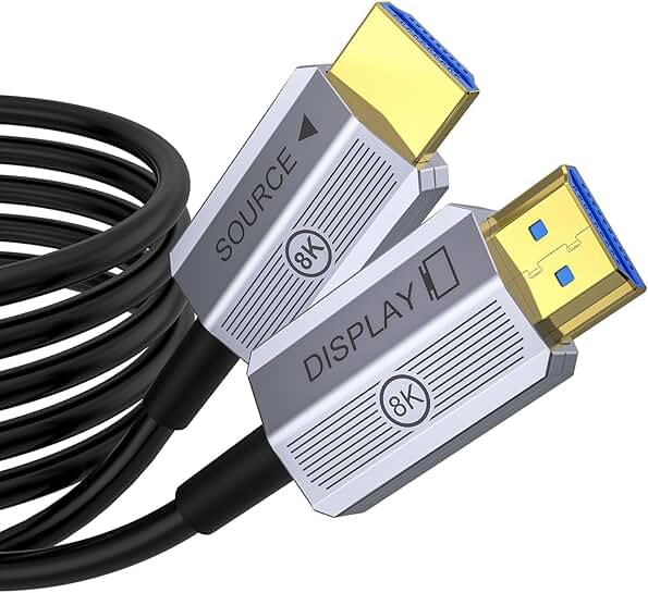 50 ft 8K Fiber Optic HDMI Cable, 48Gbps, HDR, eARC
