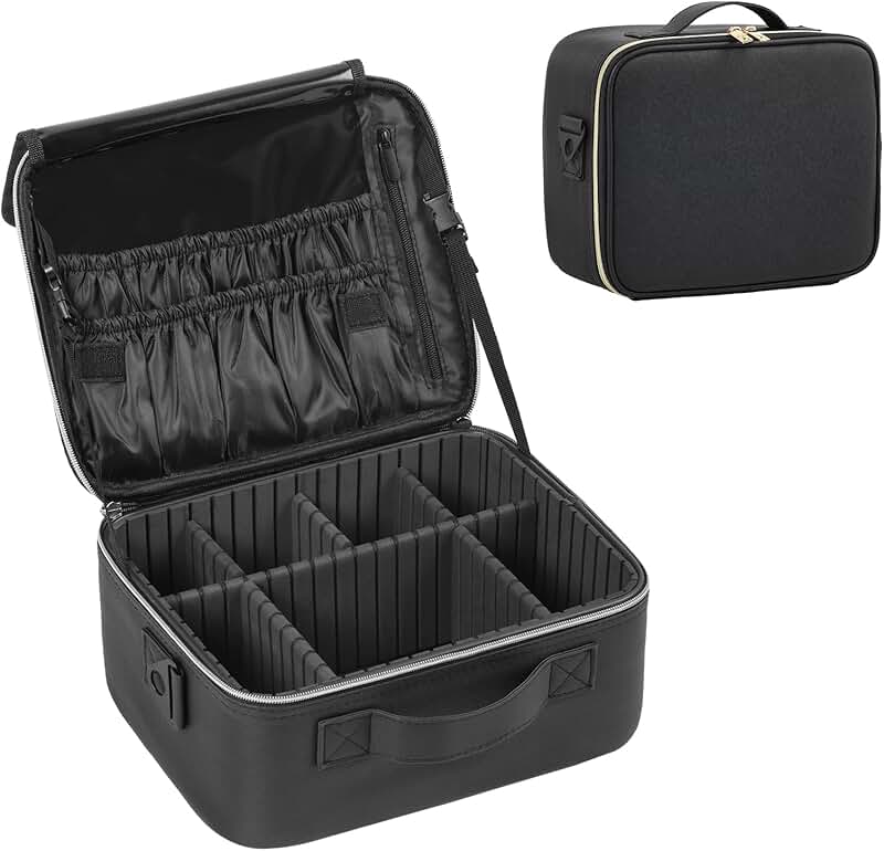 12-Inch Makeup Organizer Travel Bag with Compartments