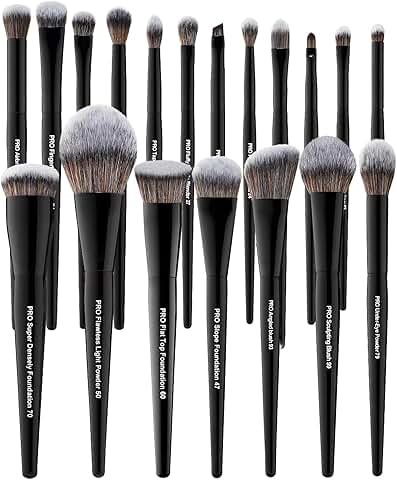 19-Piece Professional Makeup Brush Set with Synthetic Hair