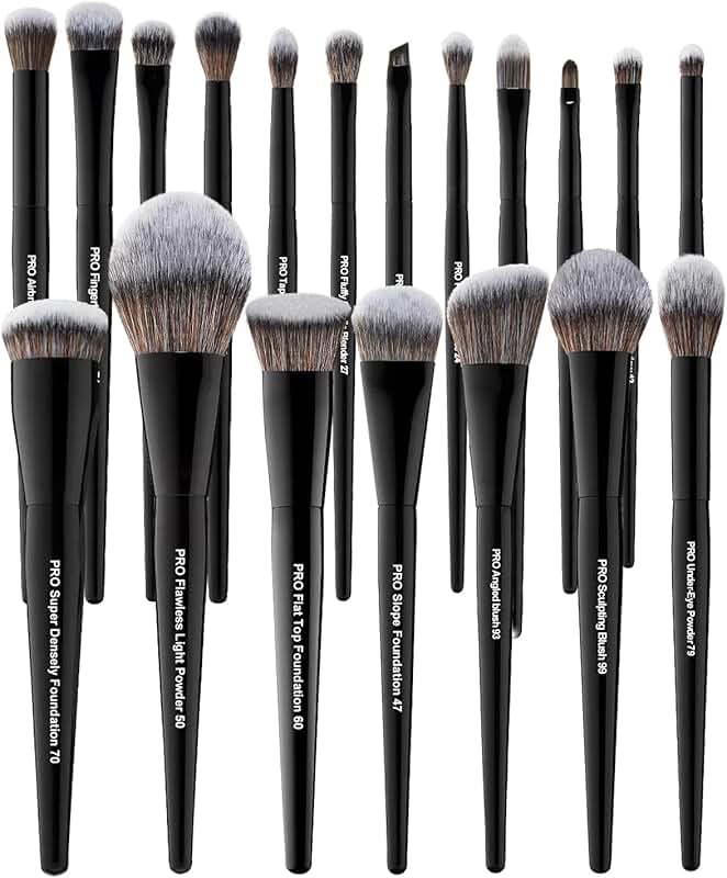 19-Piece Professional Makeup Brush Set with Synthetic Hair