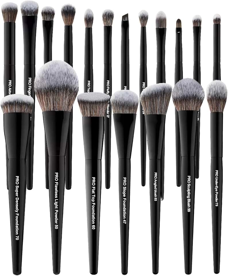 19-Piece Professional Makeup Brush Set with Synthetic Hair