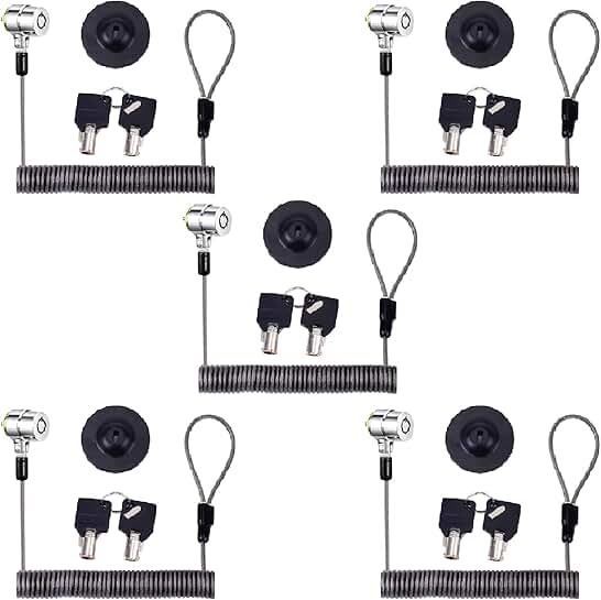 5-Pack Retractable Laptop and Tablet Security Cables