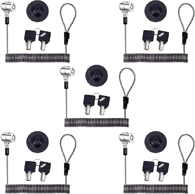5-Pack Retractable Laptop and Tablet Security Cables