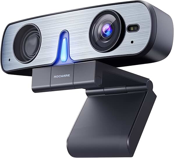 2K Webcam with Microphone, Speaker, Auto-Focus, Privacy
