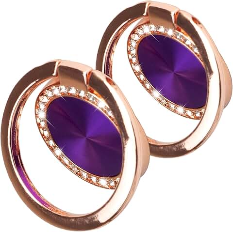 Two Circular Texture Diamond Ring Holders with 360° Rotation