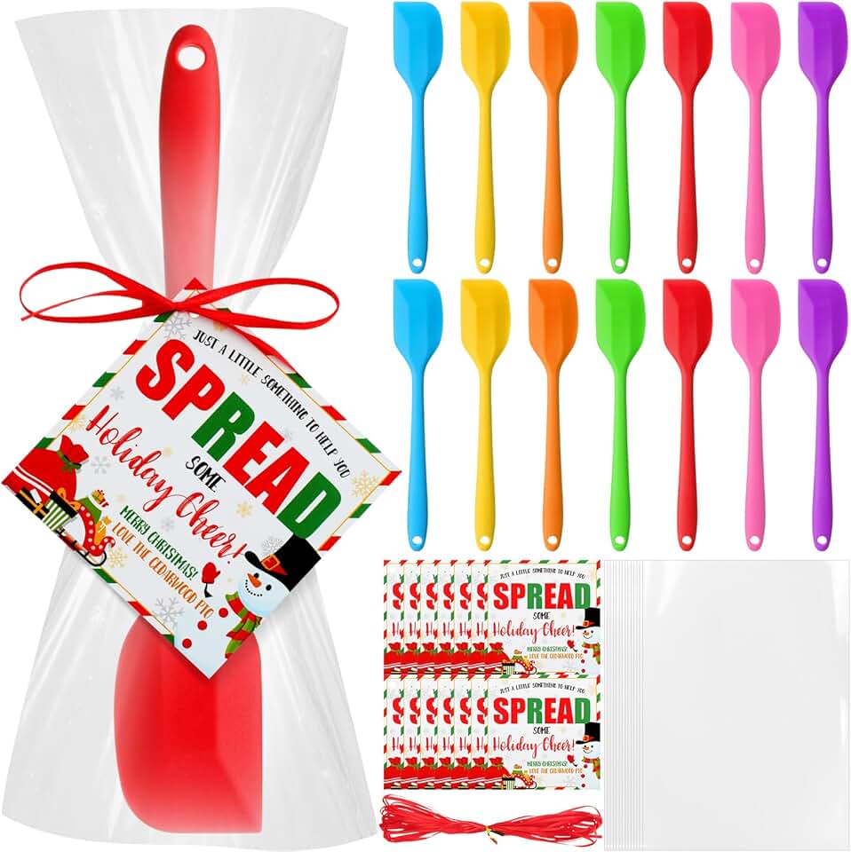 14 Red Silicone Spatula Set for Christmas Gifts