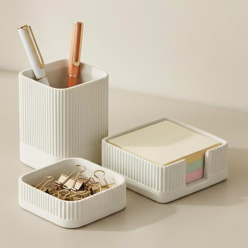 Set of 3 Aesthetic Desk Organizers for Office Decor