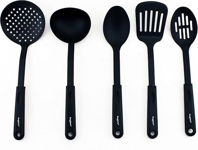 5-Piece Nylon Cooking Utensil Set with Wide Handles