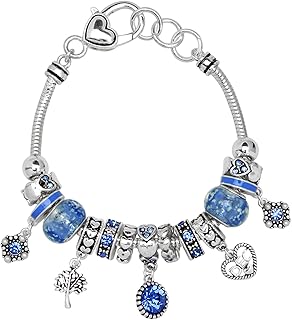 Multi-Color Birthstone Charm Beaded Bracelet