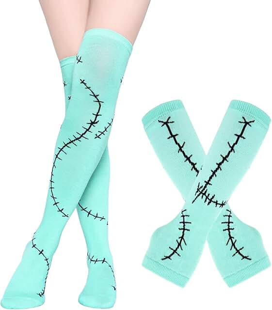 Halloween Women's Cosplay Costume with Sleeves and Thigh Socks