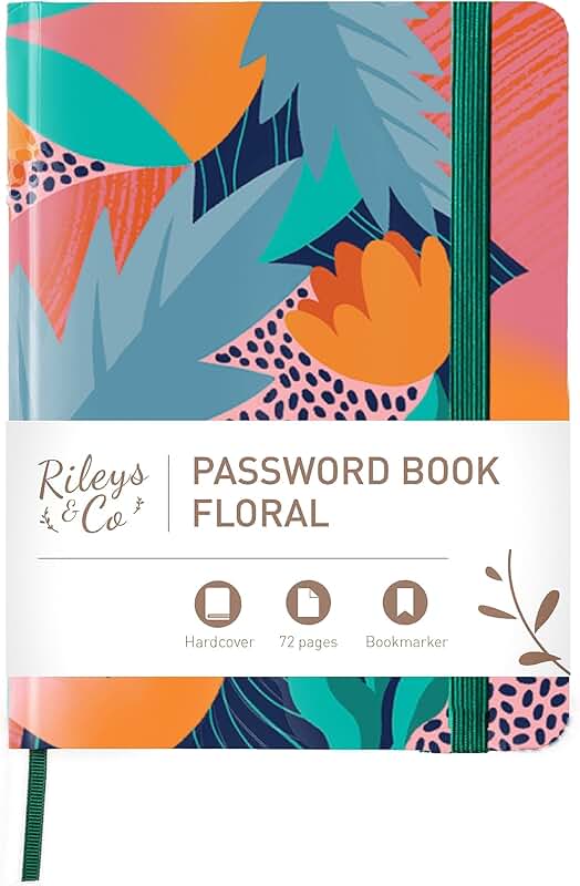 Password Book with Alphabetical Tabs and Floral Design