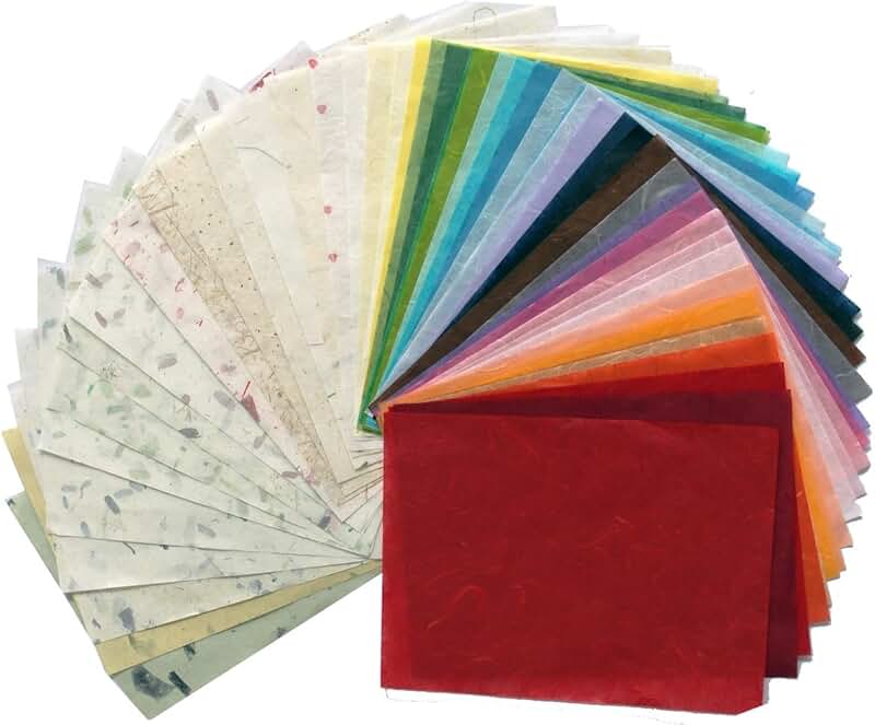 Handmade Mulberry Paper Sheets for Crafts, 8.5 x 11 inches